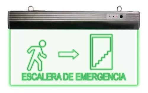 Letrero Escalera De Emergencia De LED Recargable 4W 90-265V