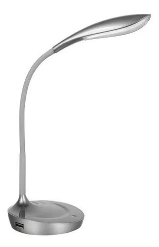 LUMINARIO LAMPARA LED DE ESCRITORIO TOUCH USB PLATEADO 4.5W 110-240V 480LM 65K