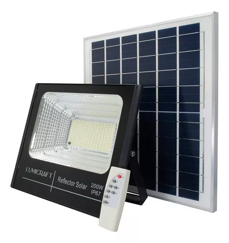 REFLECTOR SOLAR DE 200W INCLUYE PANEL Y CONTROL REMOTO