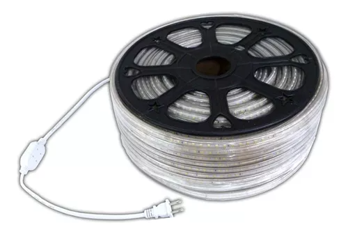Manguera LED 3528 100mts Blanco Frío IP65 Cinta Tira 6W Por Metro 127V 65K
