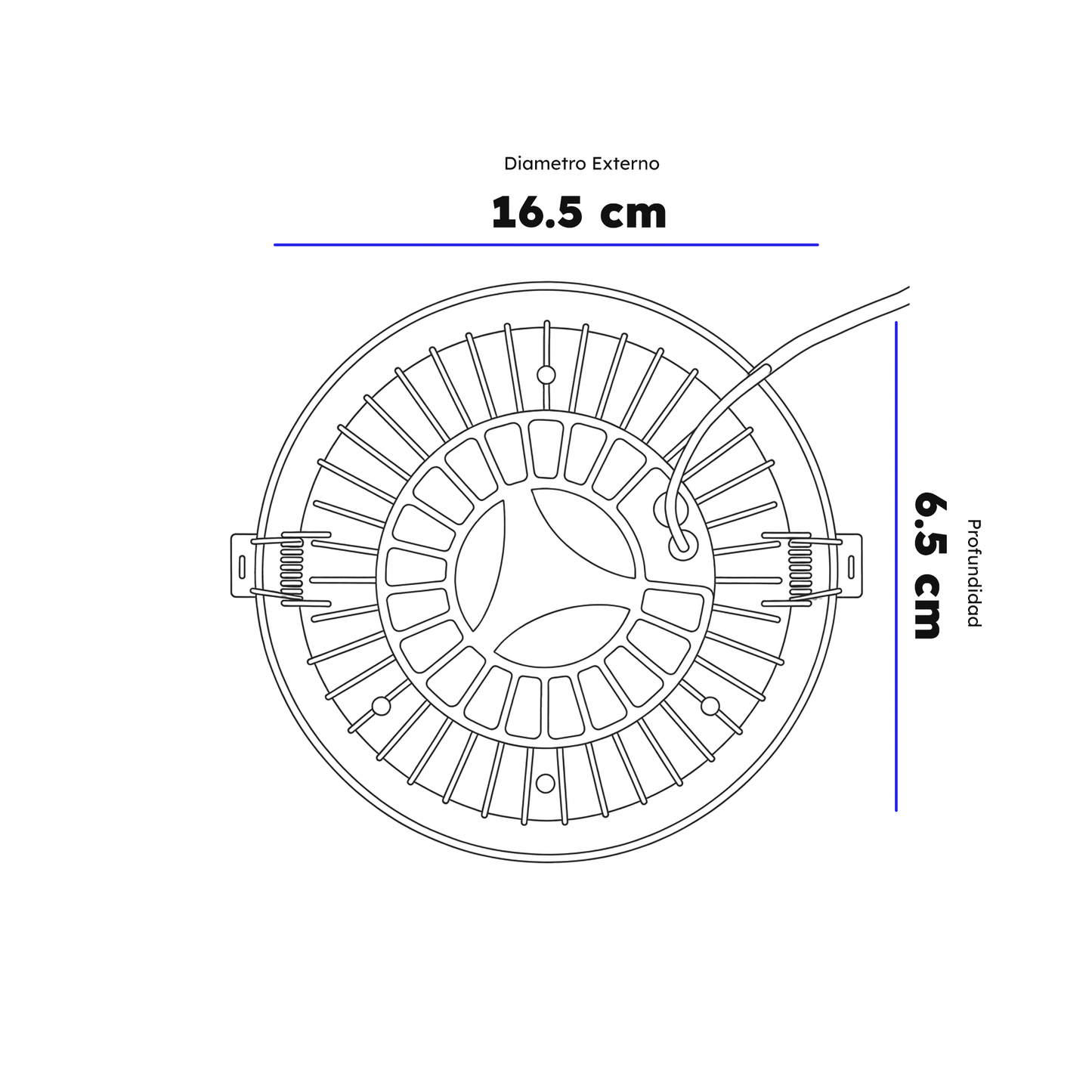 SPOT CHICO EMPOTRABLE TECHO ALTA POTENCIA 30W 100-277V 2500LM 41K LUZ NEUTRA PHILCO 51900/CHICO