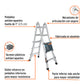 Multiescalera telescópica, 3.2 m, capacidad de carga 150 kg, Truper, SKU 101883 — vista 3