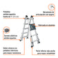 Multiescalera telescópica, 4.5 m, capacidad de carga 150 kg, Truper, SKU 101884 — vista 3