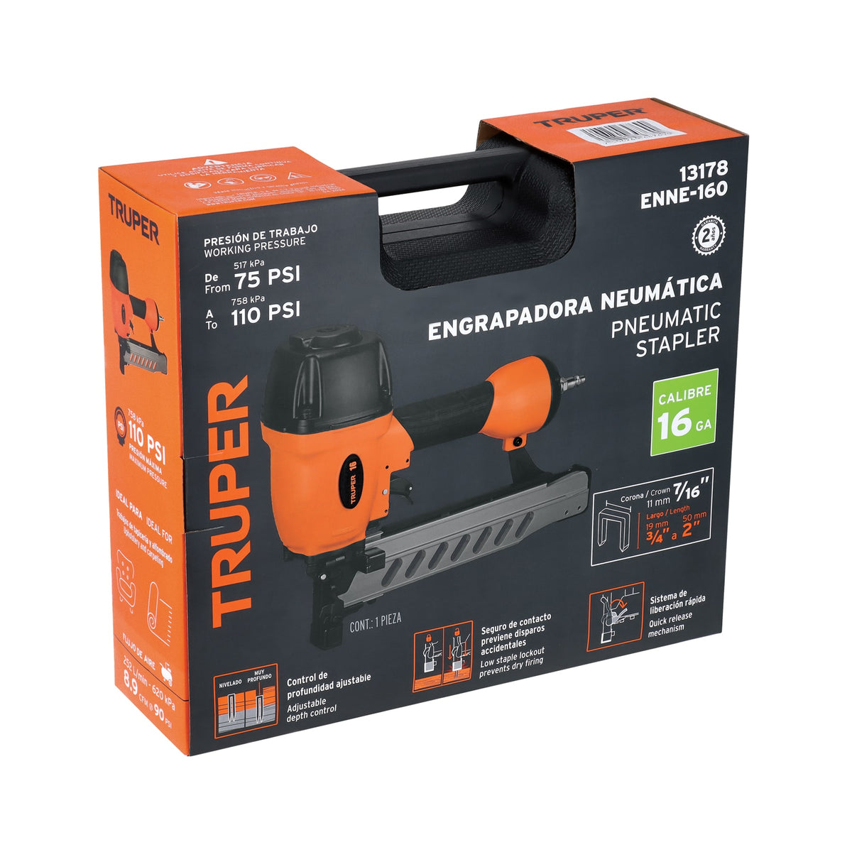 Engrapadora neumática calibre 16 TRUPER — foto oficial 2