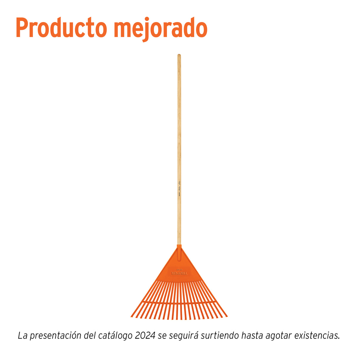 Escoba plástica para jardín flexible 22 dientes mango 48' — foto oficial 1