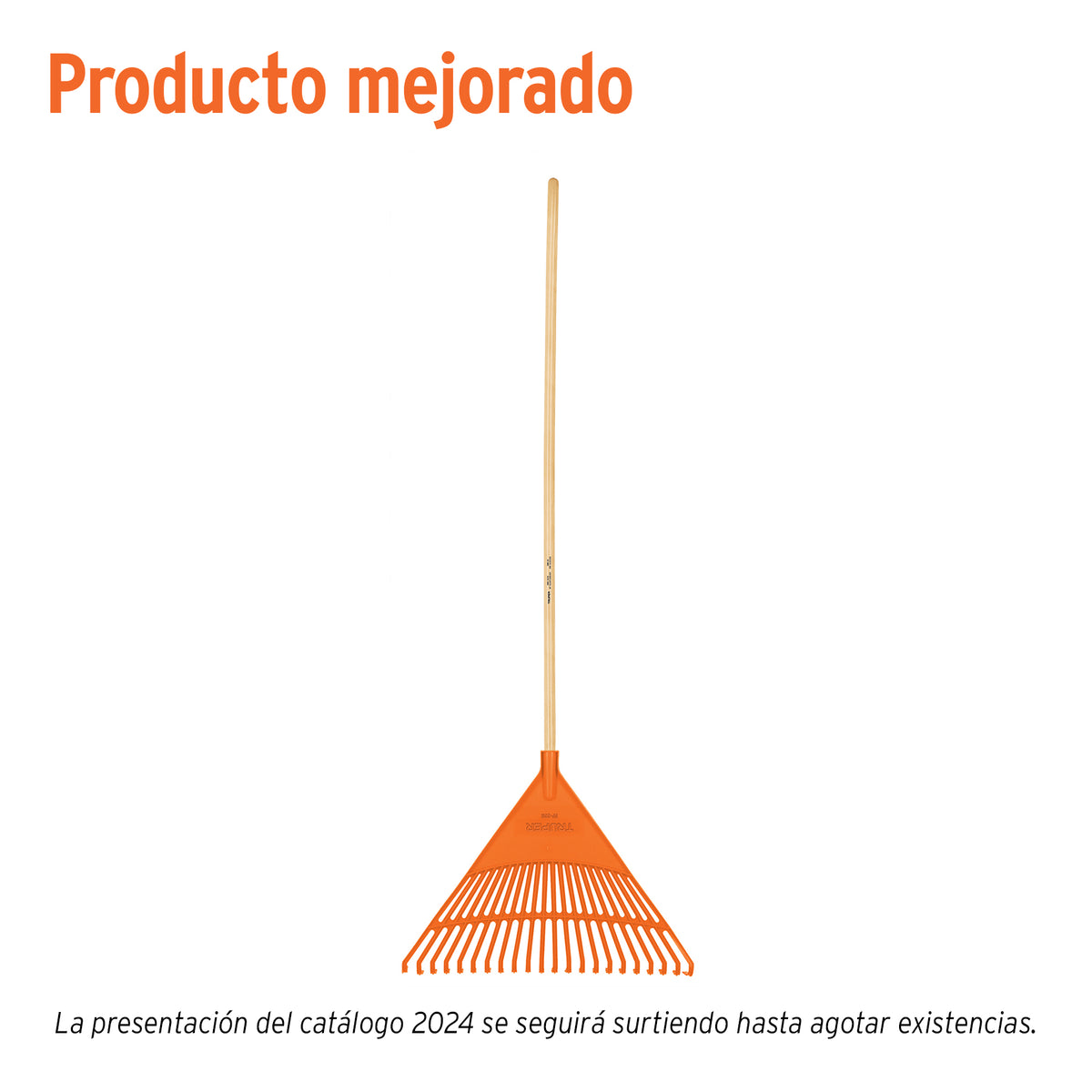Escoba plástica para jardín rígida 22 dientes mango 48' — foto oficial 1