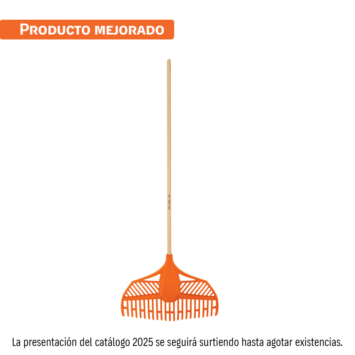 Escoba plástica para jardín, flexible, 23 dientes, mango 48' — foto oficial 1