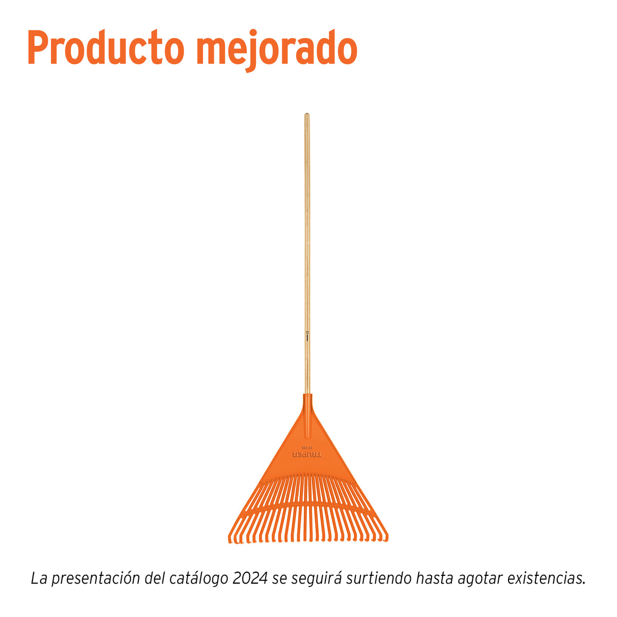 Escoba plástica para jardín rígida 26 dientes mango 48' — foto oficial 1