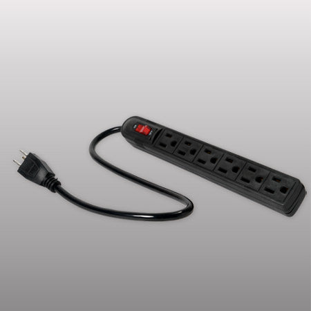 BARRA MULTICONTACTO 6 CONTACTOS NEGRO