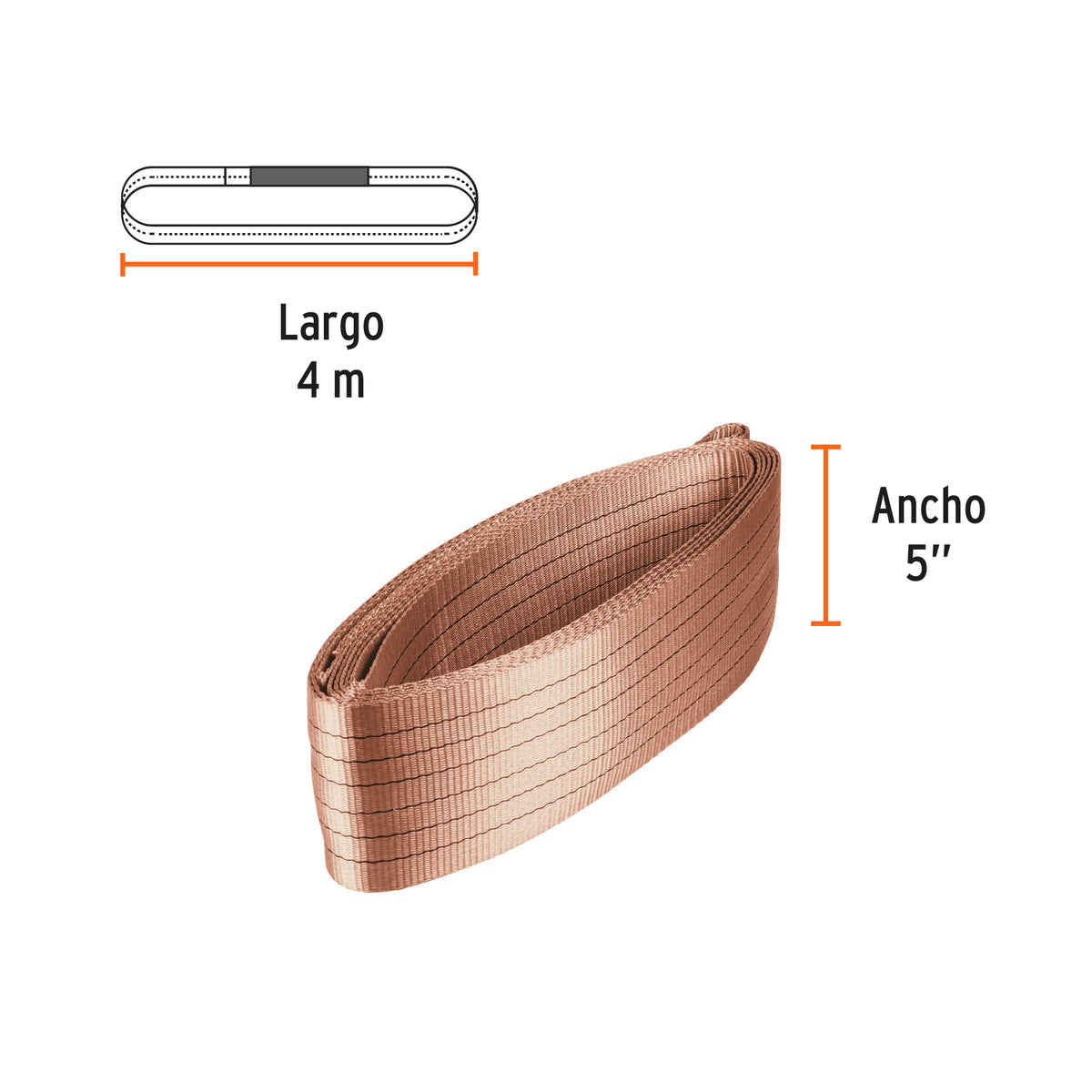 Eslinga de poliéster redonda sin fin, 6 T x 4 m, TRUPER, Truper, SKU 101636 — vista 3