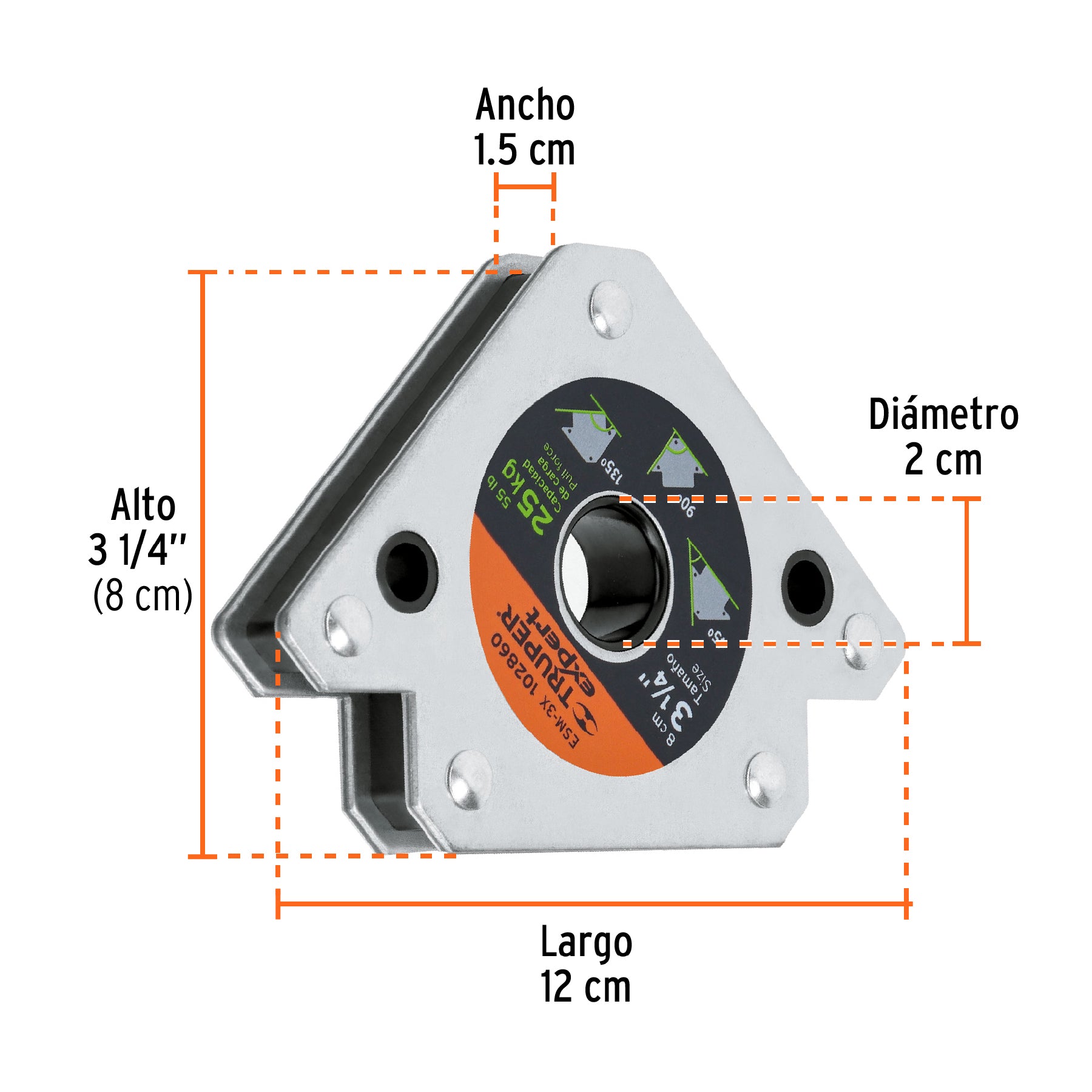 Escuadra magnética para soldar de 3-1/4' carga 25 kg, EXPERT, Expert, SKU 102860 — vista 4