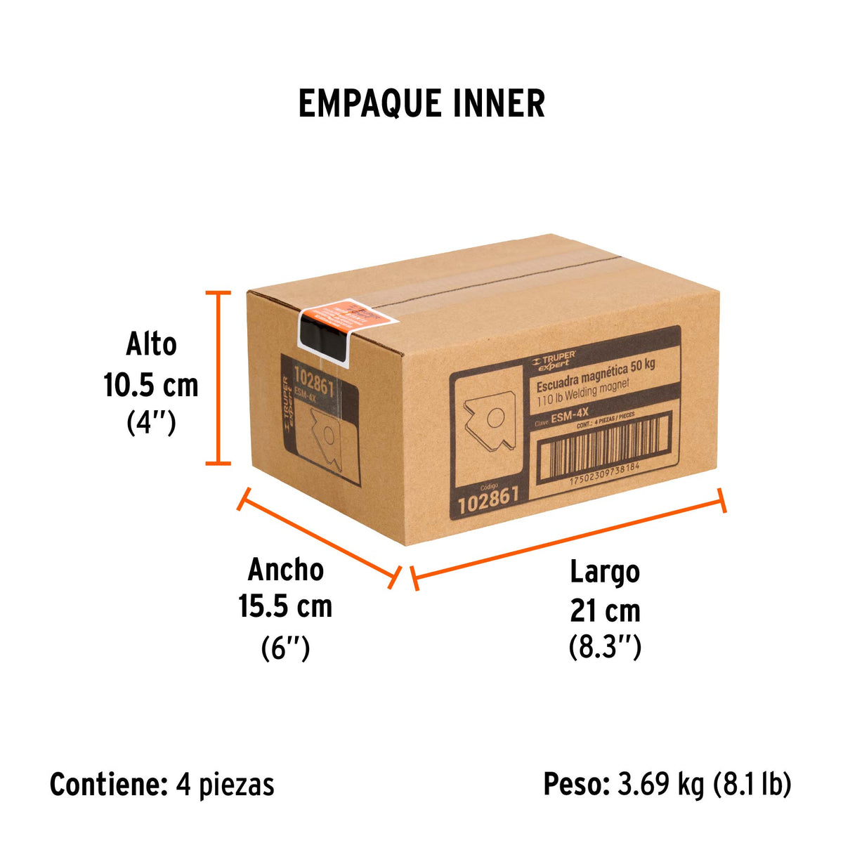 Escuadra magnética para soldar de 4-3/8' carga 50 kg, EXPERT, Expert, SKU 102861 — vista 6