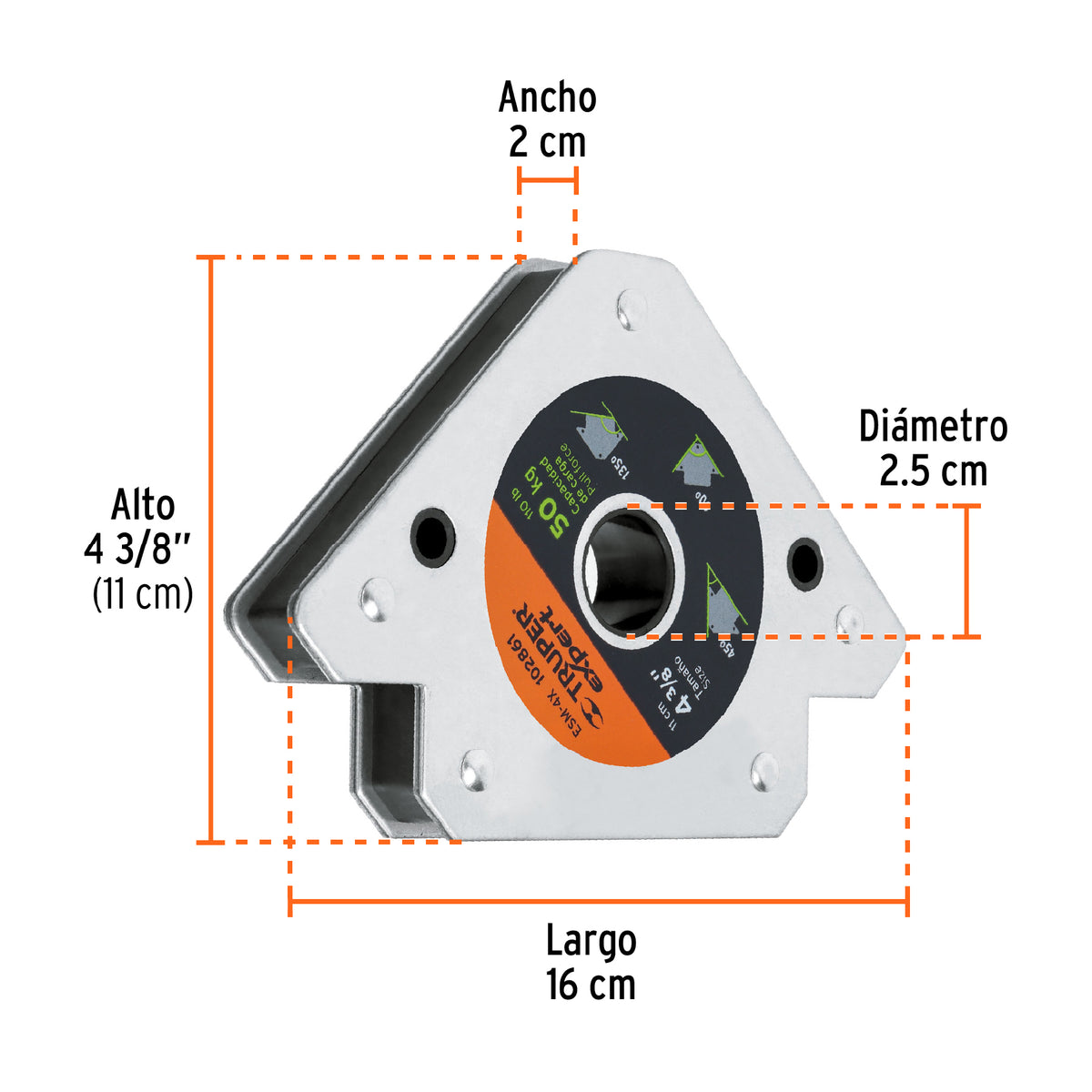 Escuadra magnética para soldar de 4-3/8' carga 50 kg, EXPERT, Expert, SKU 102861 — vista 4