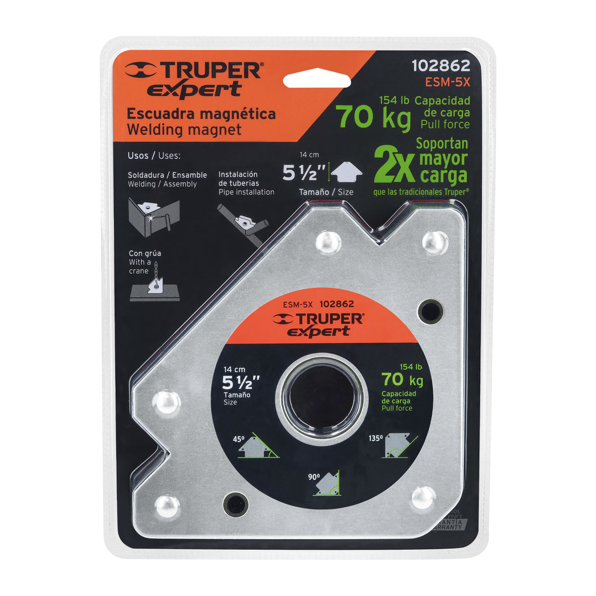 Escuadra magnética para soldar de 5-1/2' carga 70 kg, EXPERT, Expert, SKU 102862 — vista 2