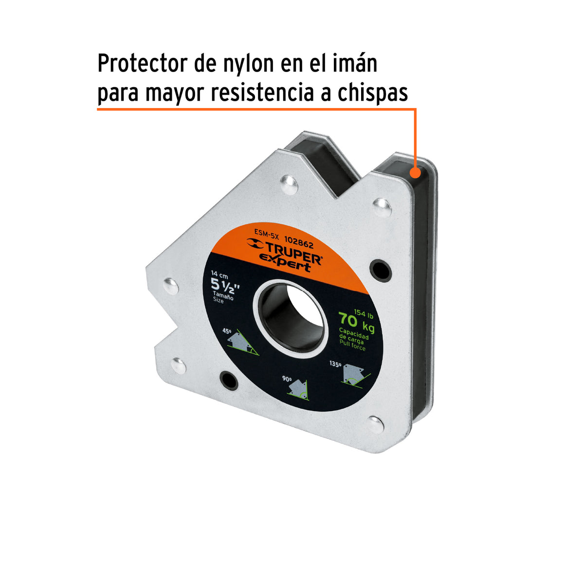 Escuadra magnética para soldar de 5-1/2' carga 70 kg, EXPERT, Expert, SKU 102862 — vista 3