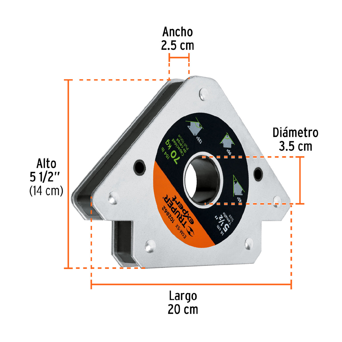 Escuadra magnética para soldar de 5-1/2' carga 70 kg, EXPERT, Expert, SKU 102862 — vista 4