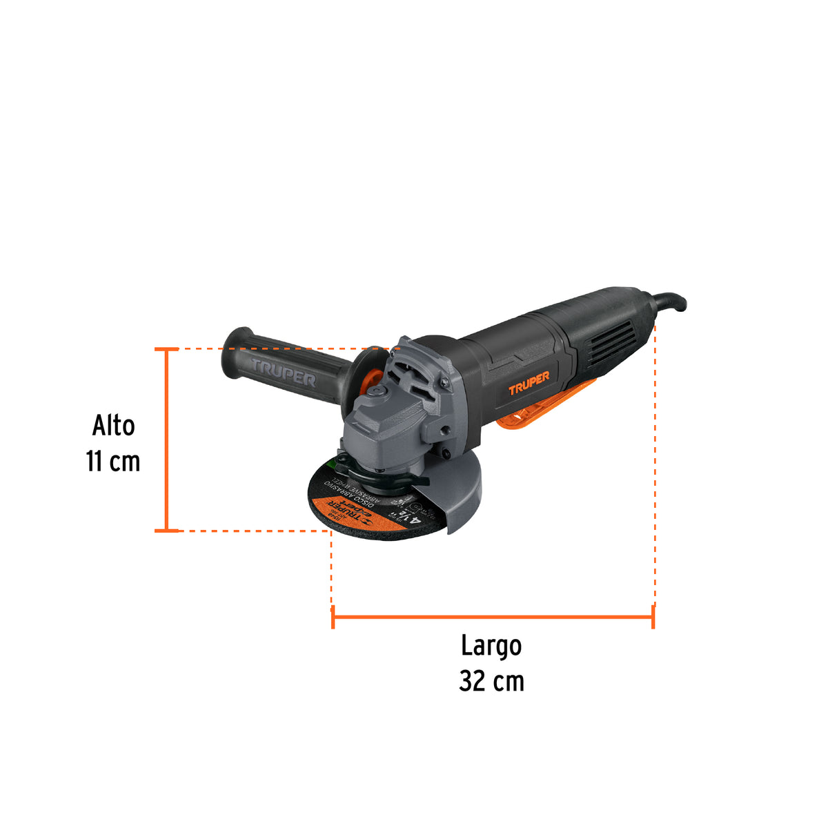 Esmeriladora 4-1/2', 850 W, int. paleta, TRUPER INDUSTRIAL, Truper, SKU 102496 — vista 4