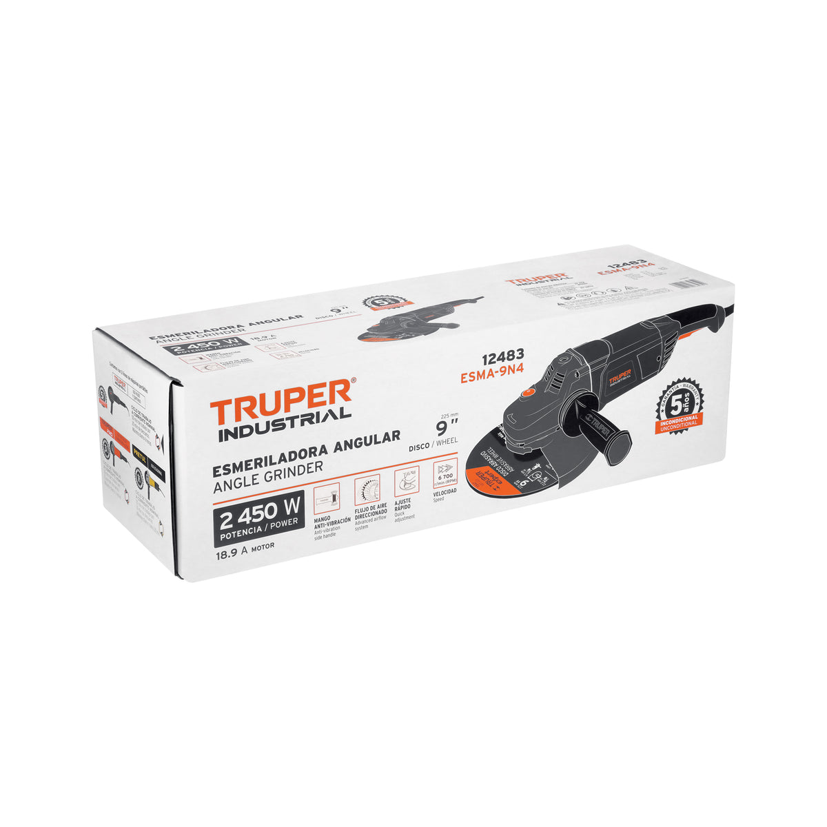Esmeriladora angular 9' 2450W TRUPER INDUSTRIAL — foto oficial 2