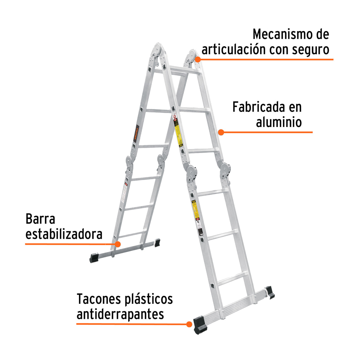 Escalera multiposición 12 peldaños, capacidad 150 kg, TRUPER, Truper, SKU 100495 — vista 3