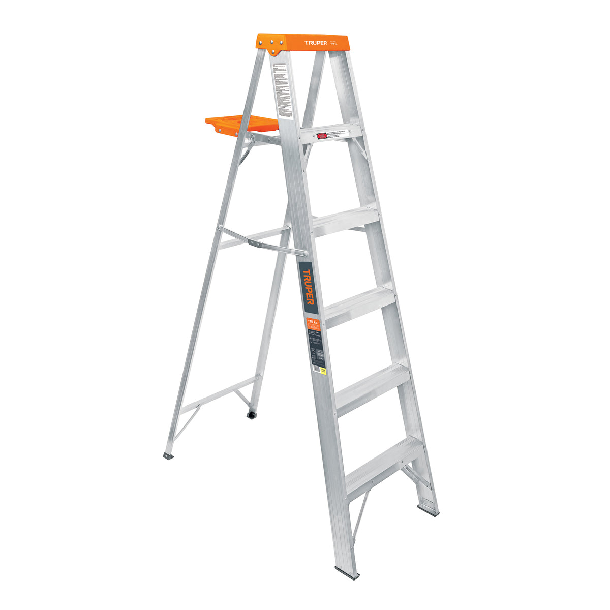 Escalera de tijera tipo ll 5 peldaños y bandeja, TRUPER, Truper, SKU 10335