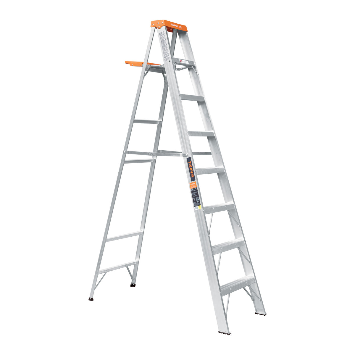 Escalera de tijera tipo II 7 peldaños y bandeja, TRUPER, Truper, SKU 10337