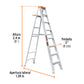 Escalera de tijera tipo II 7 peldaños y bandeja, TRUPER, Truper, SKU 10337 — vista 4