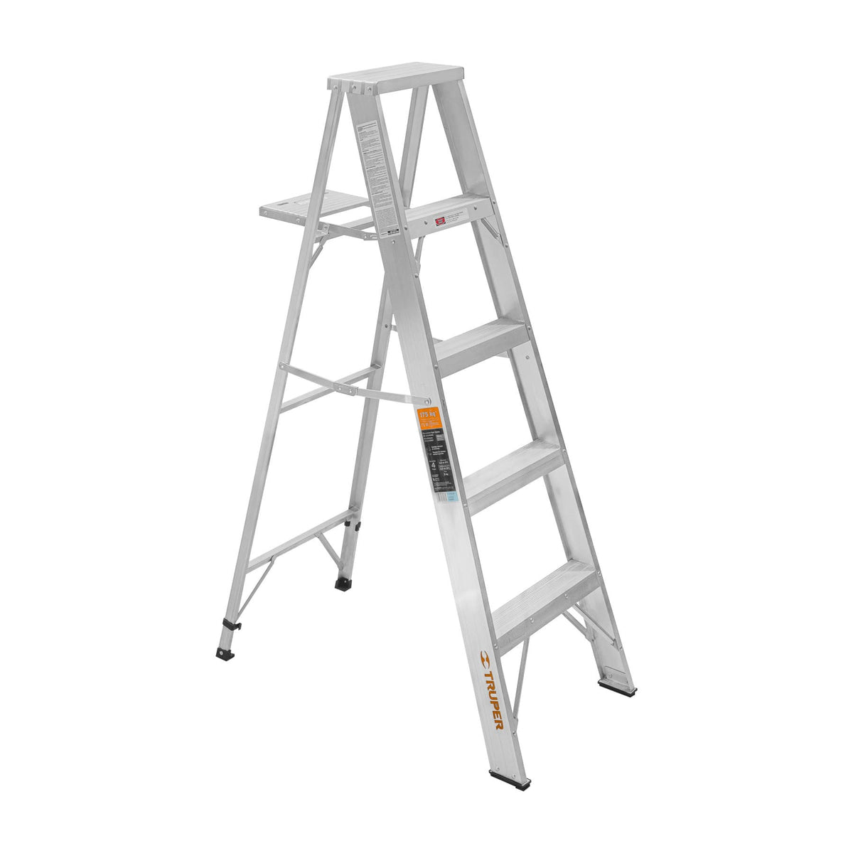 Escalera de tijera 100% aluminio tipo ll 4 peldaños, TRUPER — foto oficial 1