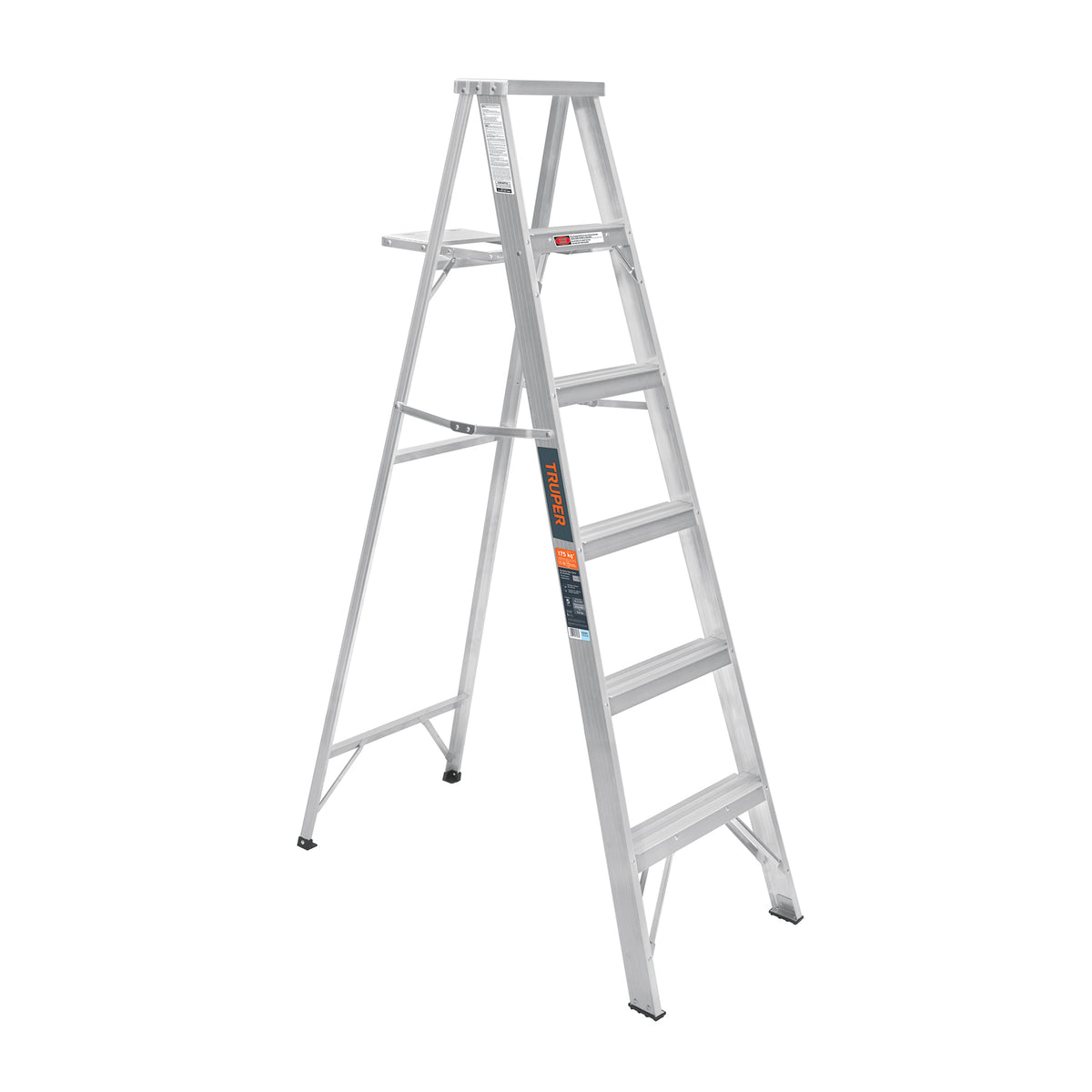 Escalera de tijera 100% aluminio tipo ll 5 peldaños, TRUPER — foto oficial 1