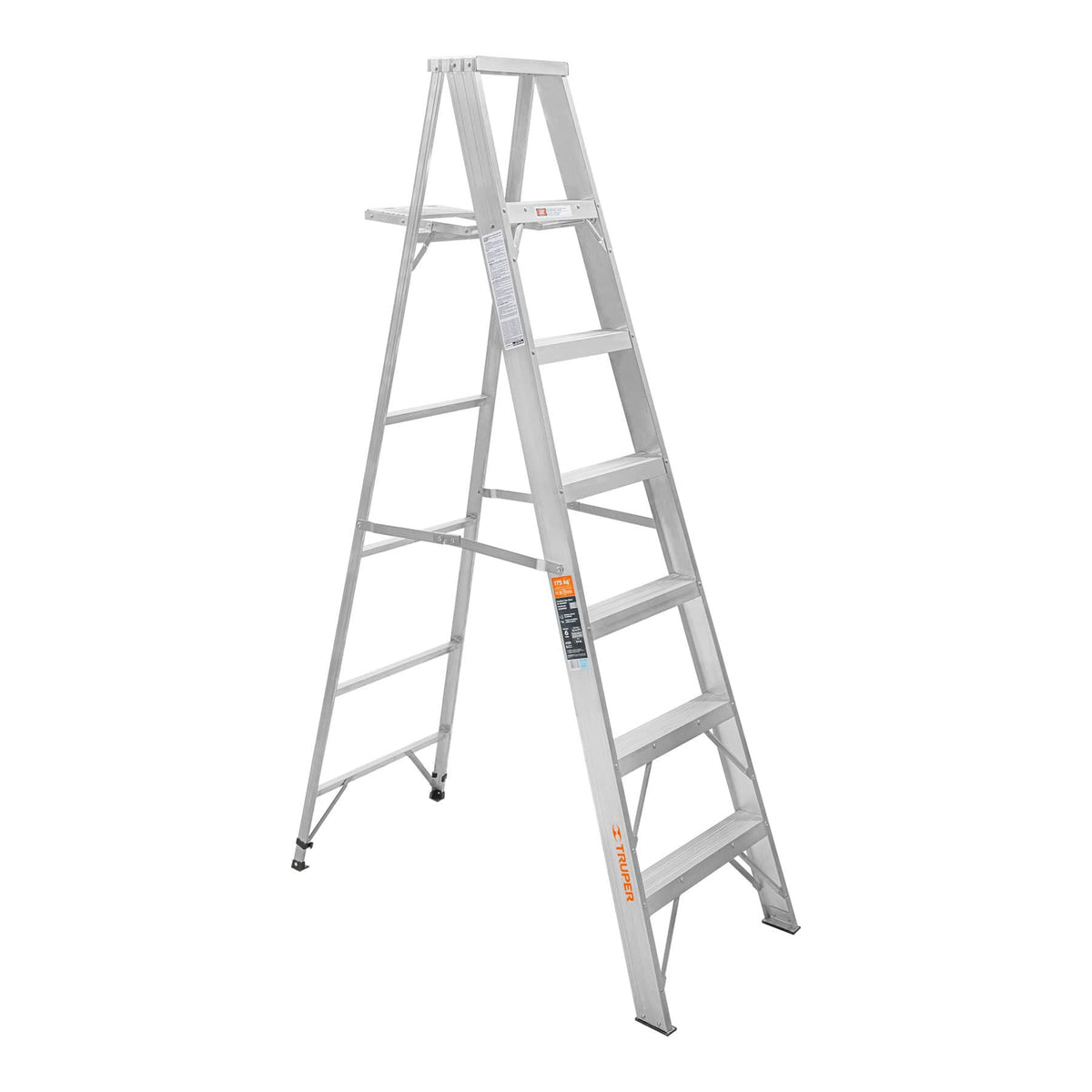 Escalera de tijera 100% aluminio tipo ll 6 peldaños, TRUPER — foto oficial 1