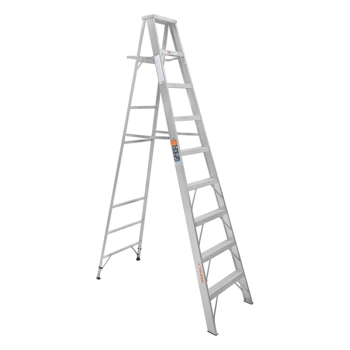 Escalera de tijera 100% aluminio tipo ll 8 peldaños, TRUPER — foto oficial 1