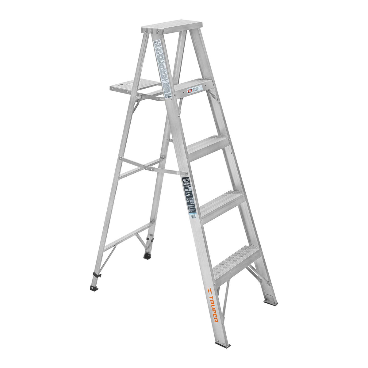 Escalera de tijera 100% aluminio tipo lll 4 peldaños, TRUPER — foto oficial 1