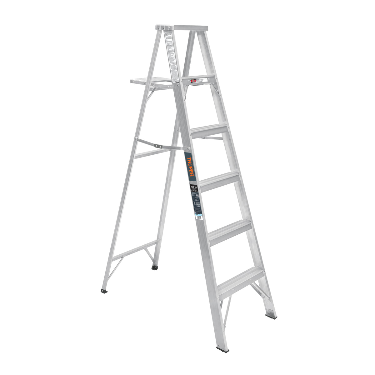 Escalera de tijera 100% aluminio tipo lll 5 peldaños, TRUPER — foto oficial 1
