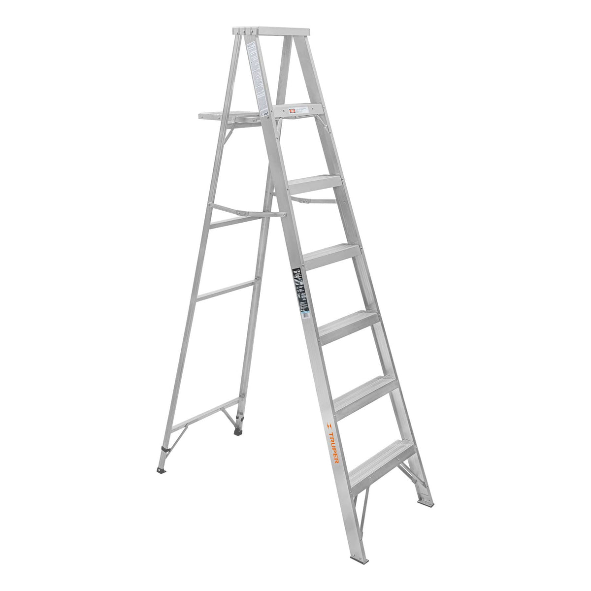 Escalera de tijera 100% aluminio tipo lll 6 peldaños, TRUPER — foto oficial 1