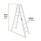 ESCALERA DE TIJERA TIPO LL DOBLE 7 ESCALONES TRUPER 10498 ESTD-27
