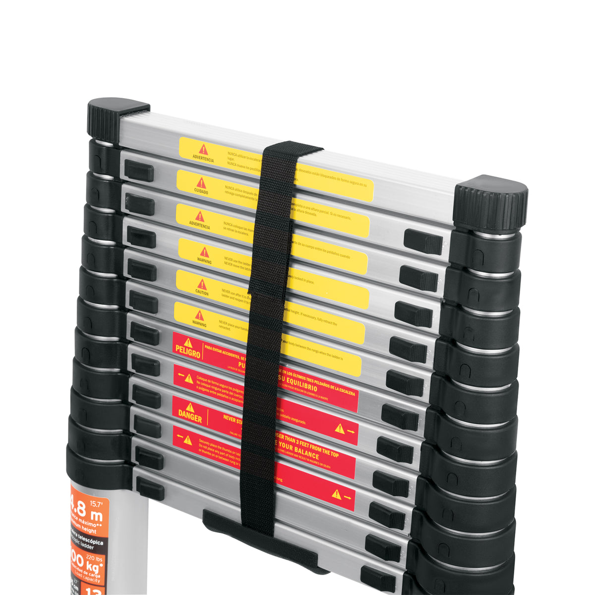 Escalera telescópica,13 peldaños, tipo II, capacidad 102kg, Truper, SKU 101904 — vista 2