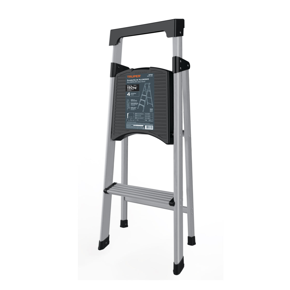 Escalerilla tubular plegable 2 peldaños aluminio TRUPER — foto oficial 2