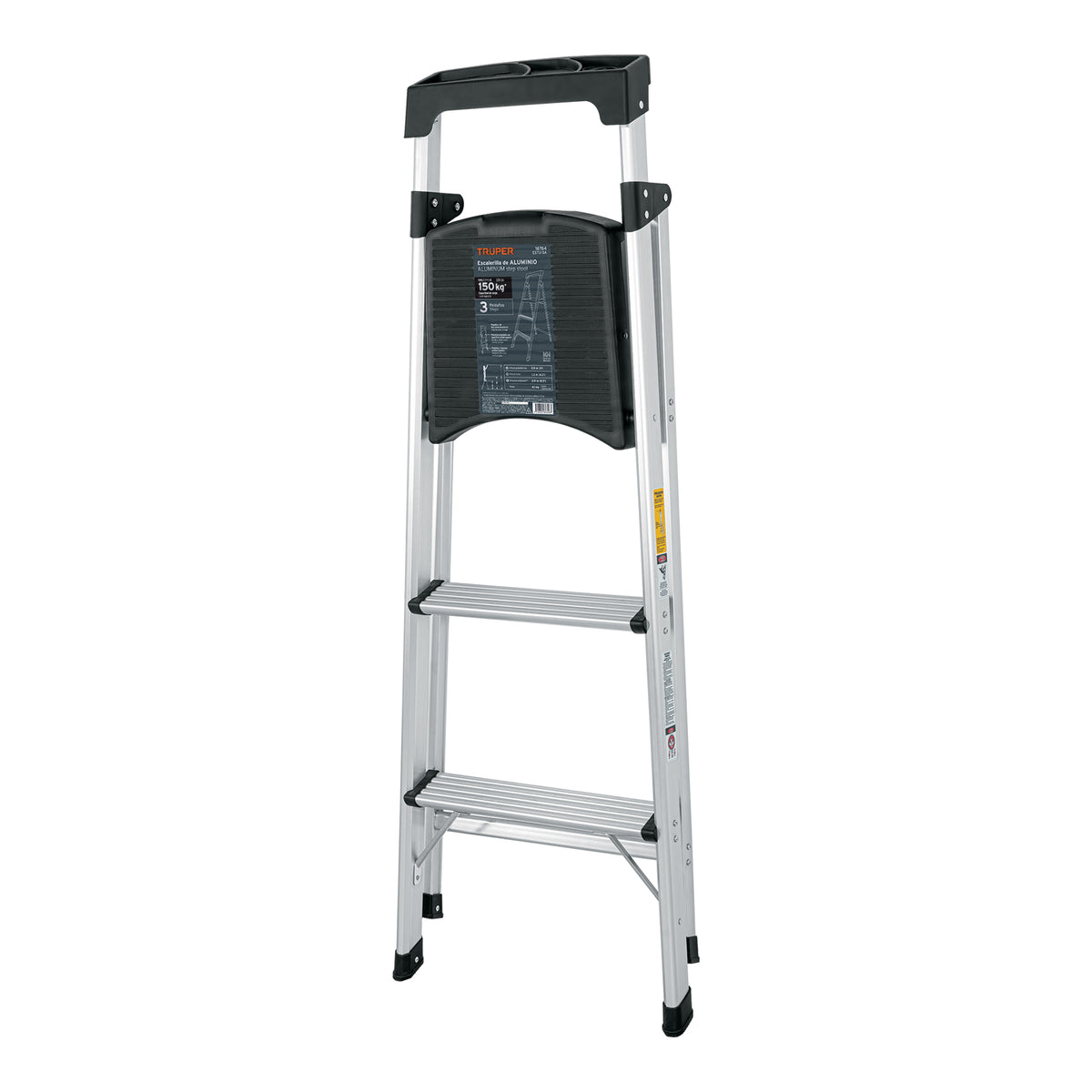 Escalerilla tubular plegable 3 peldaños aluminio TRUPER — foto oficial 2
