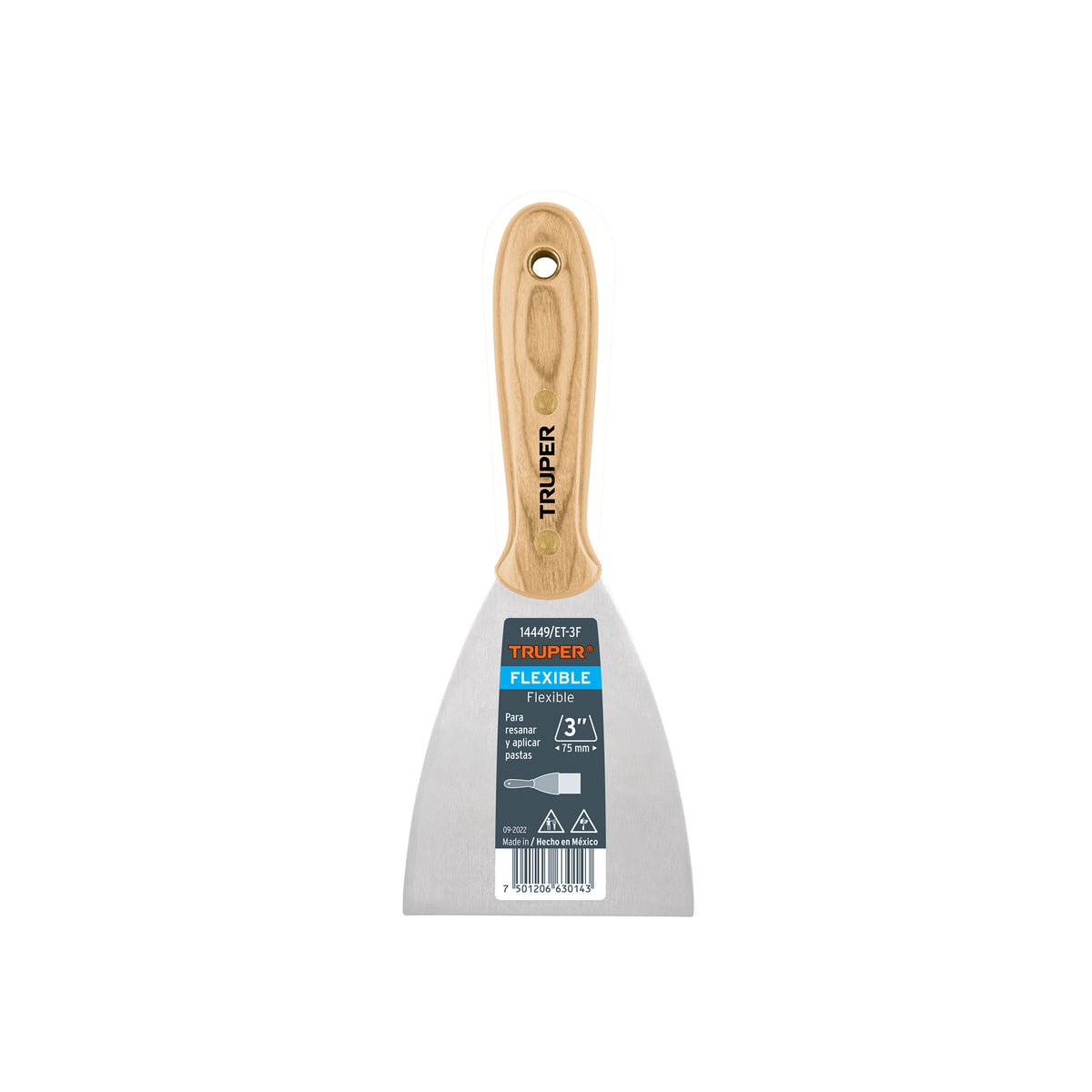 Espátula flexible 3' con mango de madera TRUPER — foto oficial 1