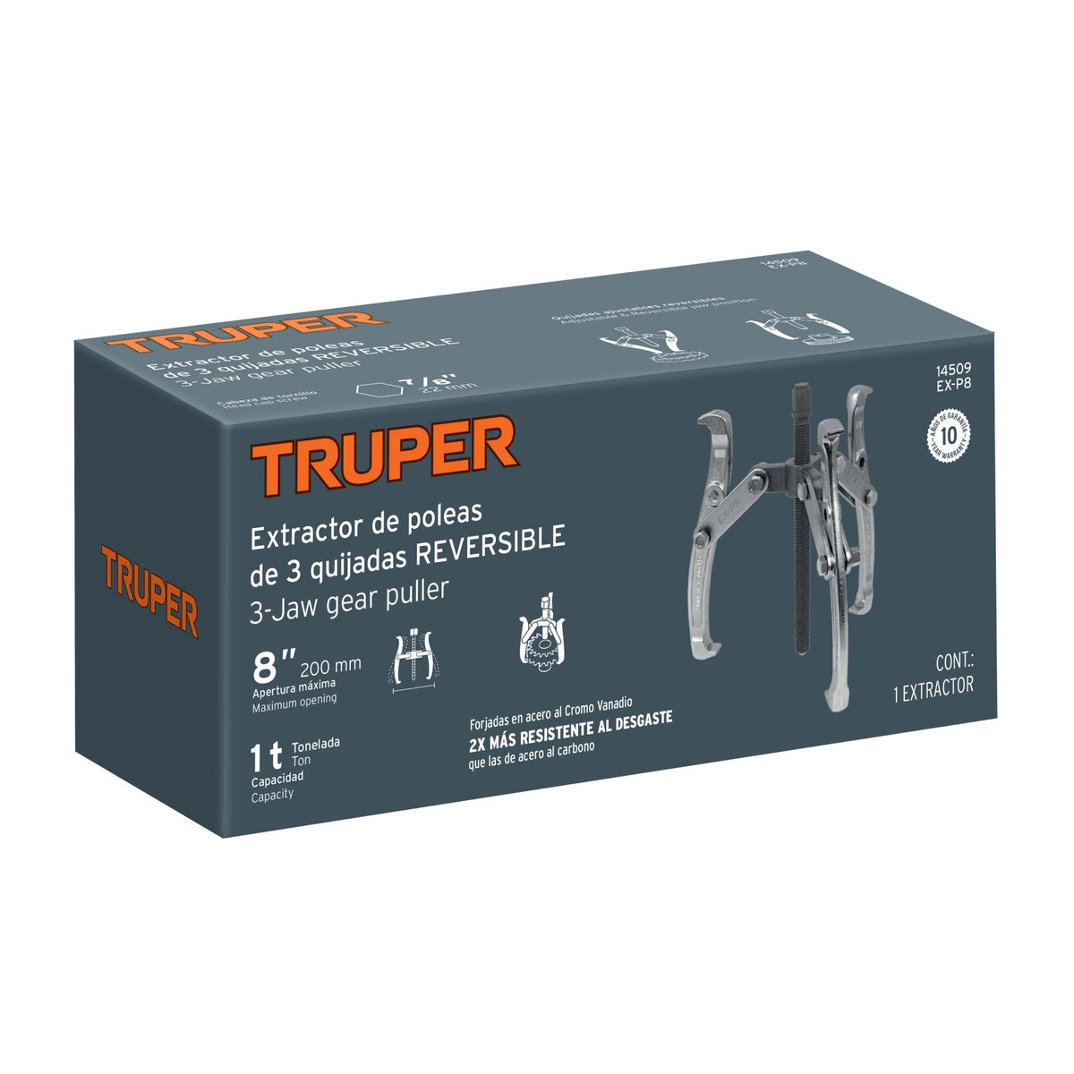 Extractor de poleas 3 quijadas 8' TRUPER — foto oficial 2