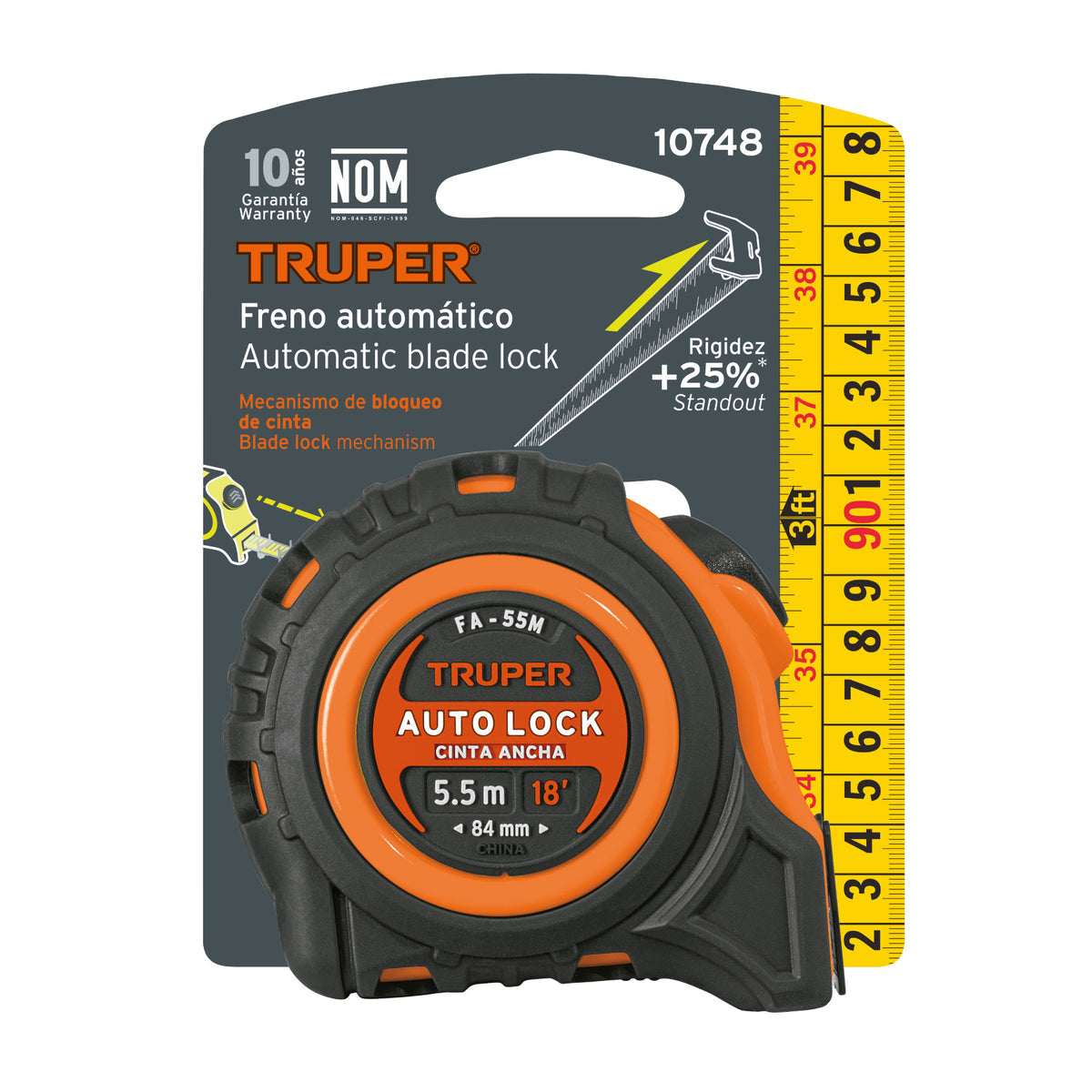 Flexómetro Auto-Lock contra impactos 5.5 m cinta 25 mm — foto oficial 2