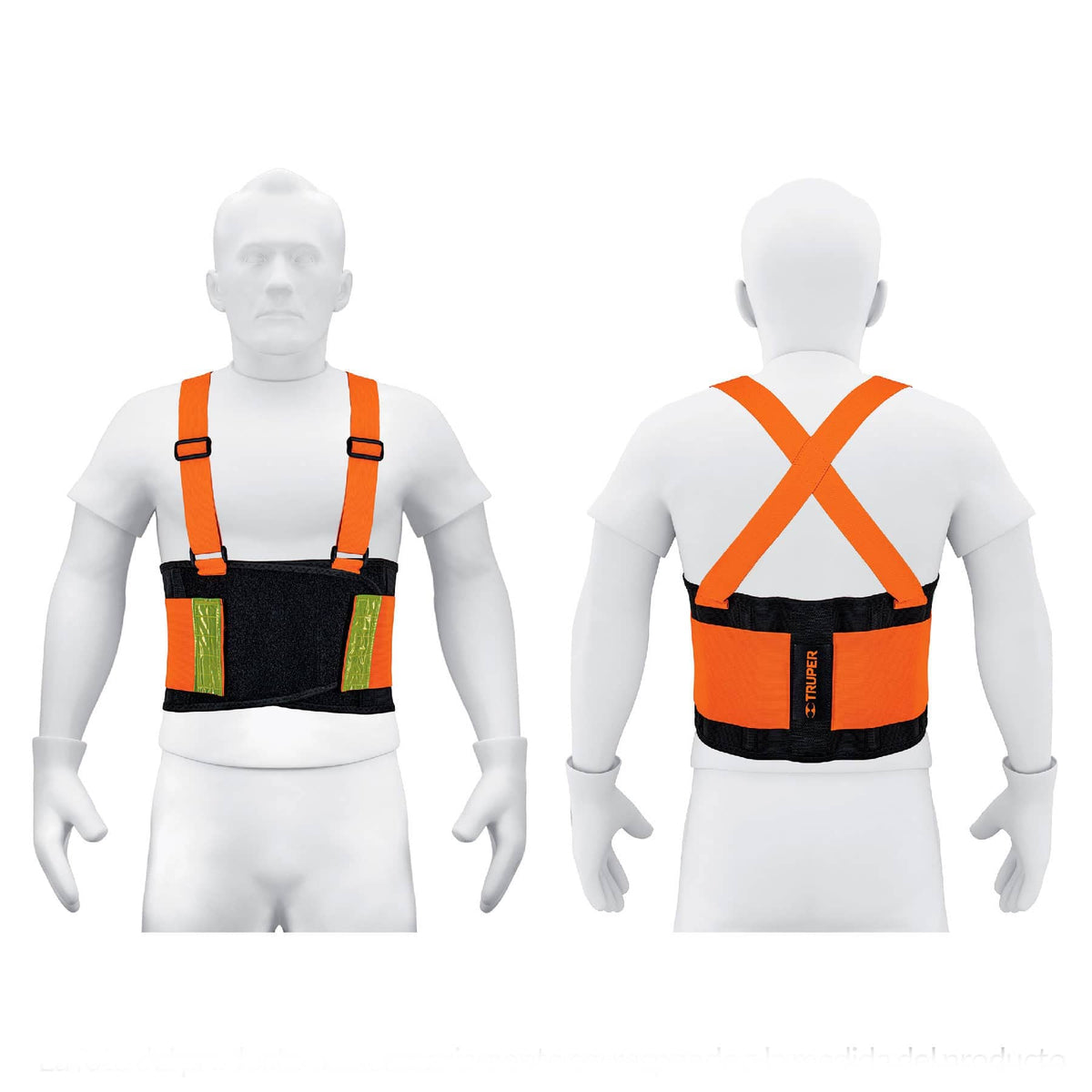 Faja lumbar naranja con cintas de alta visibilidad,CH,TRUPER — foto oficial 1