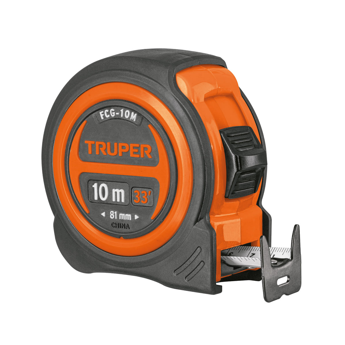 Flexómetro compacto contra impactos 10 m cinta 25 mm, TRUPER, Truper, SKU 102332