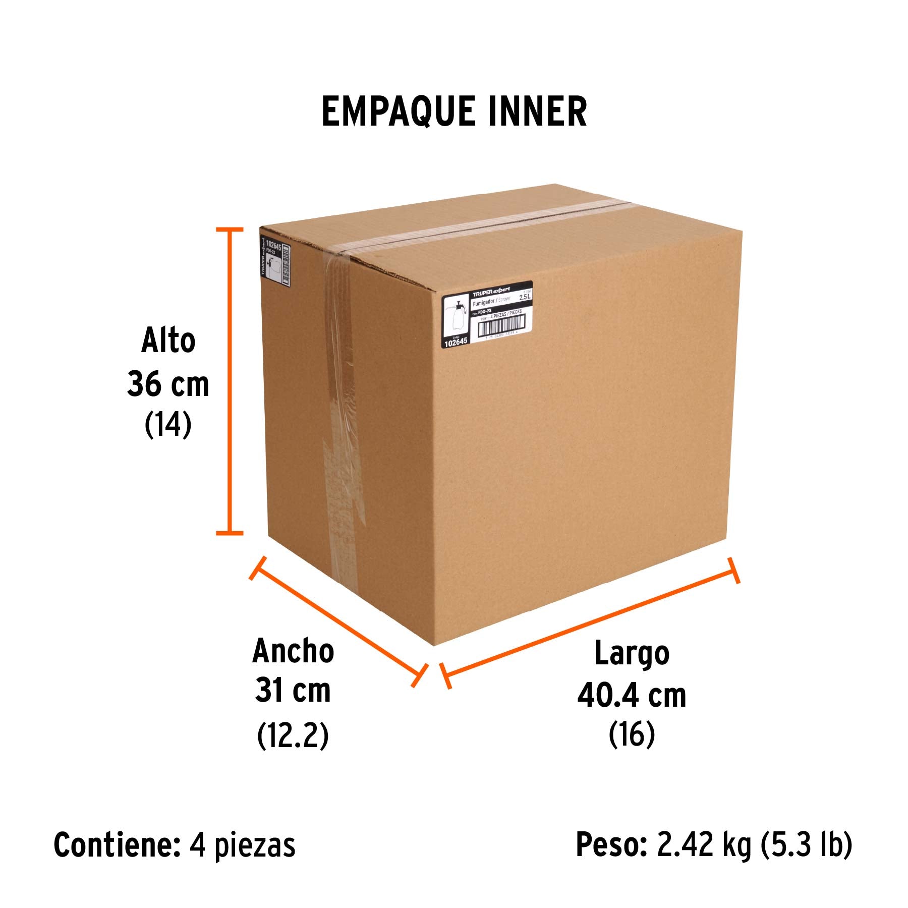 Fumigador doméstico de 2.5 litros, mango ergonómico, EXPERT, Expert, SKU 102645 — vista 6