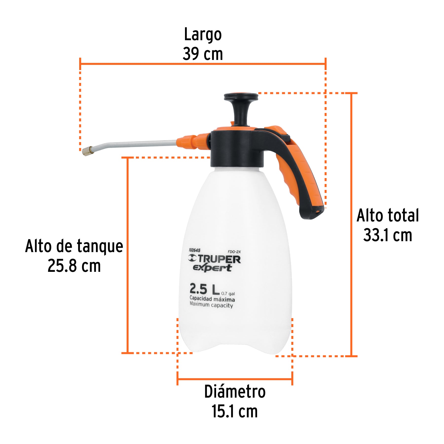 Fumigador doméstico de 2.5 litros, mango ergonómico, EXPERT, Expert, SKU 102645 — vista 4