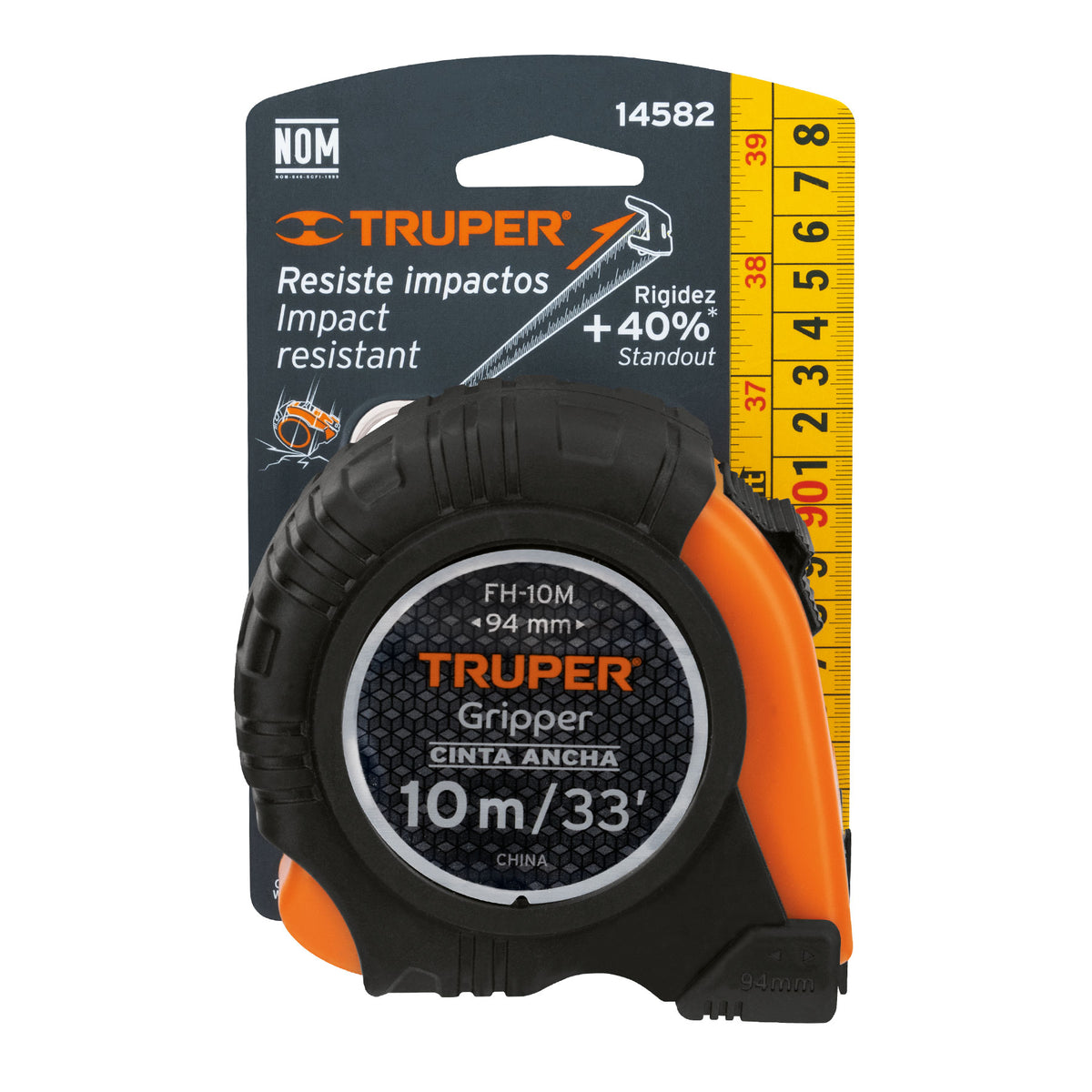 Flexómetro Gripper contra impactos 10 m cinta 32 mm TRUPER — foto oficial 2
