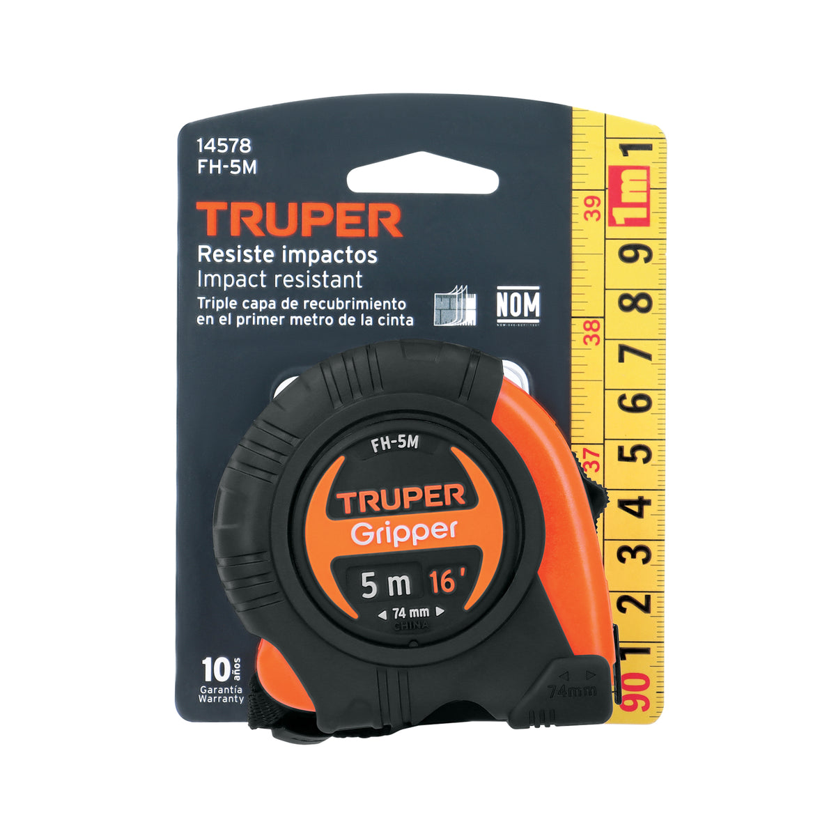 Flexómetro Gripper contra impactos 5 m cinta 19 mm TRUPER — foto oficial 2