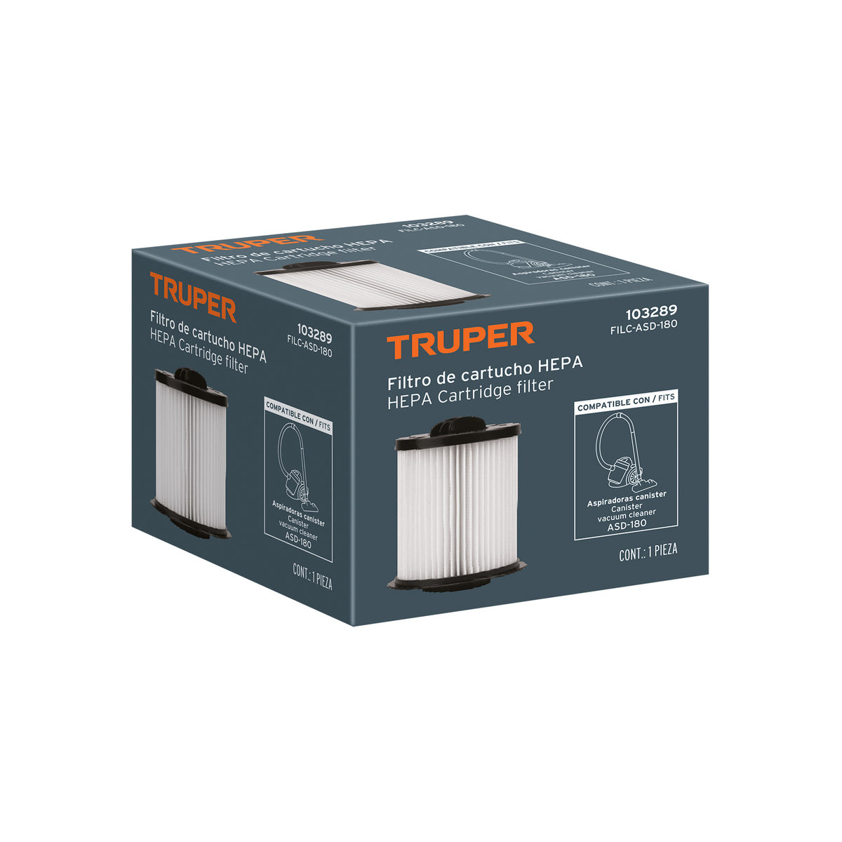 Filtro de cartucho HEPA para ASD-180, TRUPER — foto oficial 2
