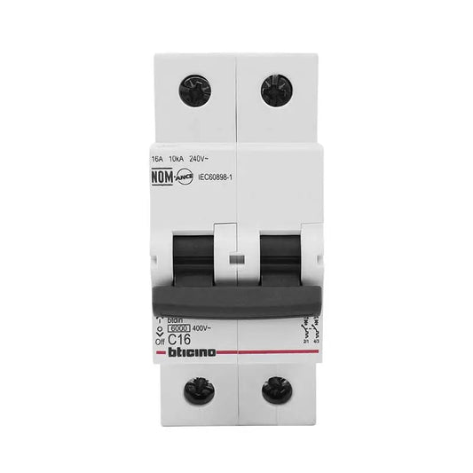 PASTILLA INTERRUPTOR TERMOMAGNÉTICA 2 POLOS 20A BTICINO EC4537