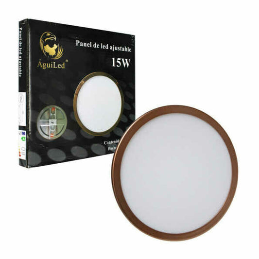 PANEL LED SLIM CROMO REDONDO 15W FRIA AJUSTABLE PLATEADO BRILL FRD-15W/PB CROMO