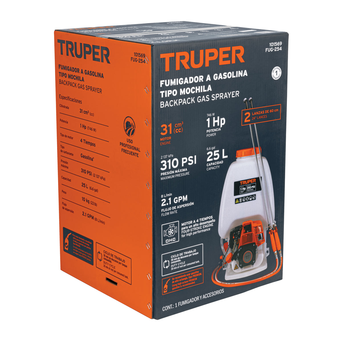 Fumigador de 25 L con motor a gasolina de 4 tiempos, TRUPER — foto oficial 2